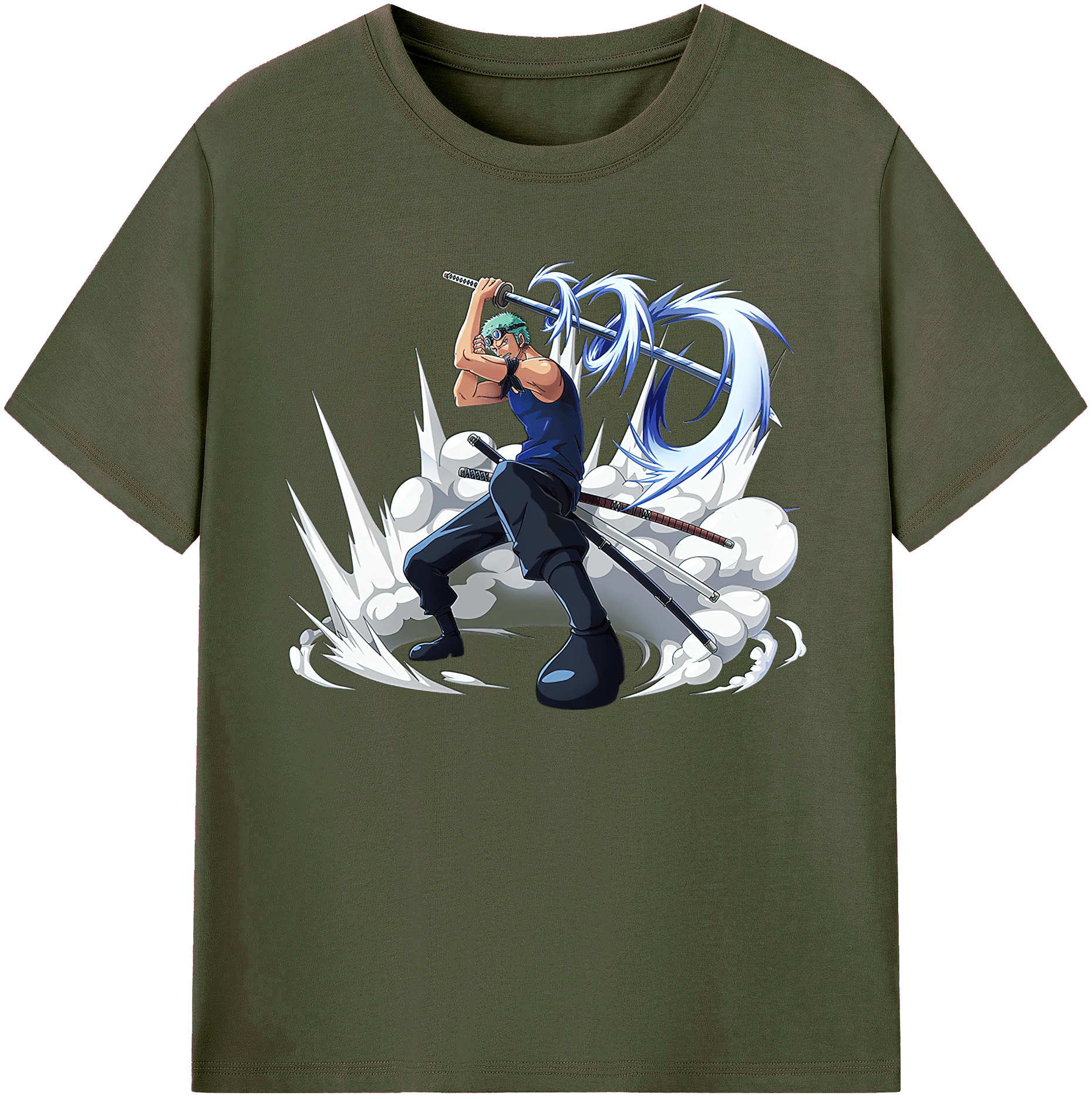 ワンピース ロロノア・ゾロ ONE PIECE Roronoa Zoro 綿100％ メンズ半袖Tシャツ｜肌触りやわらか＆通気性
